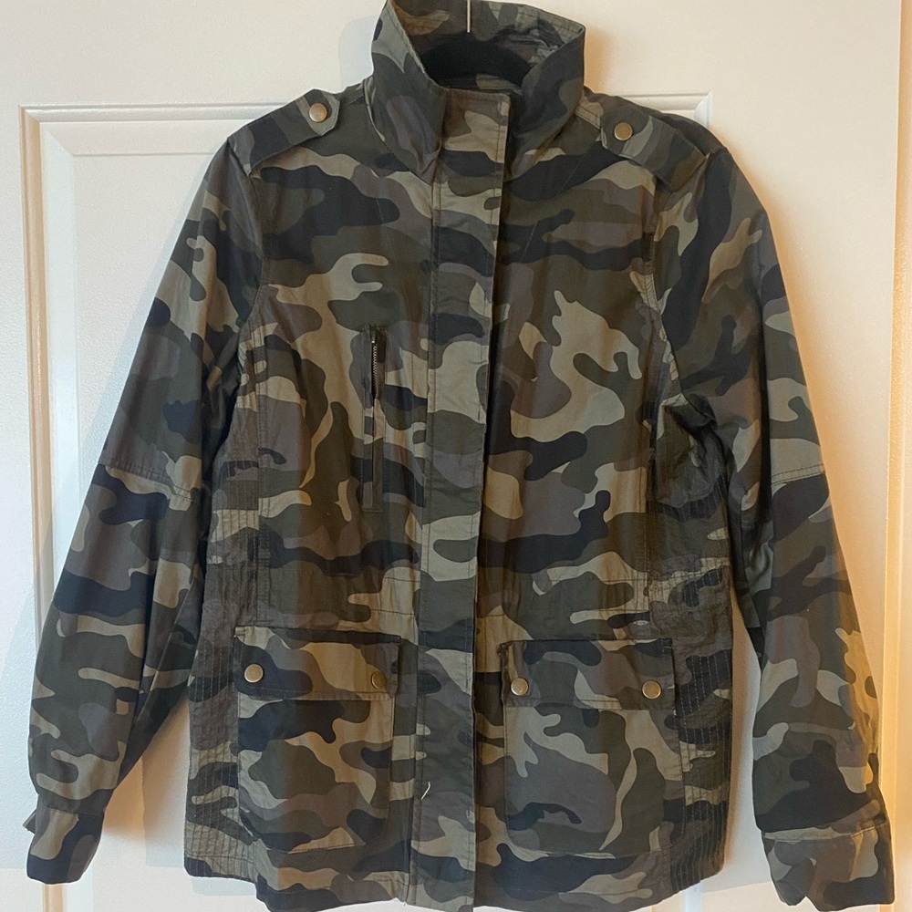 Full Zip Camo Utility Jacket